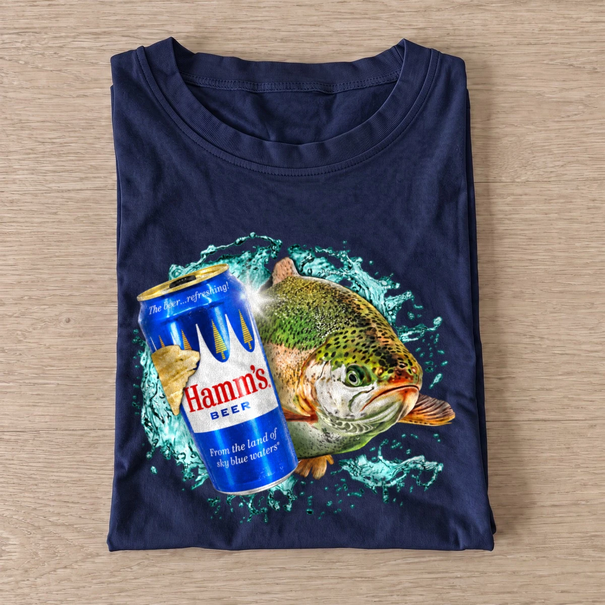Blue lager trout t shirt navy20blue lager trout.webp