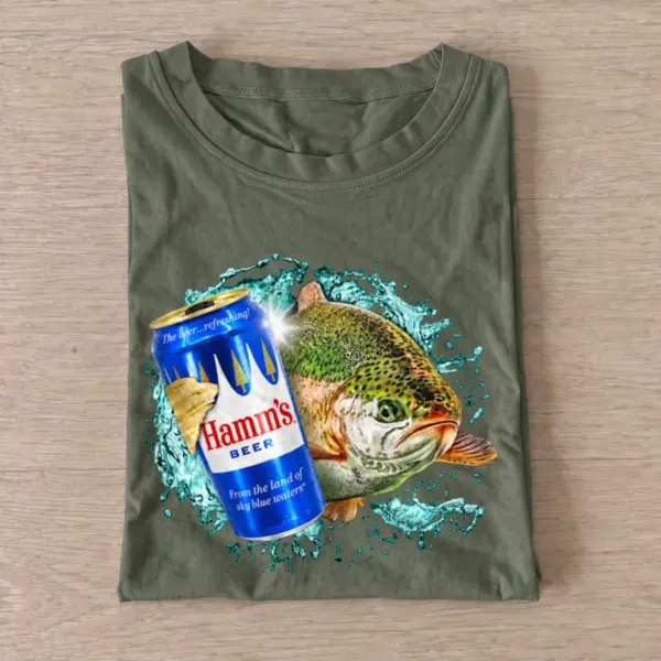 Blue lager trout t shirt olive20blue lager trout.webp