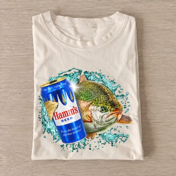 Blue lager trout t shirt sand20blue lager trout.webp