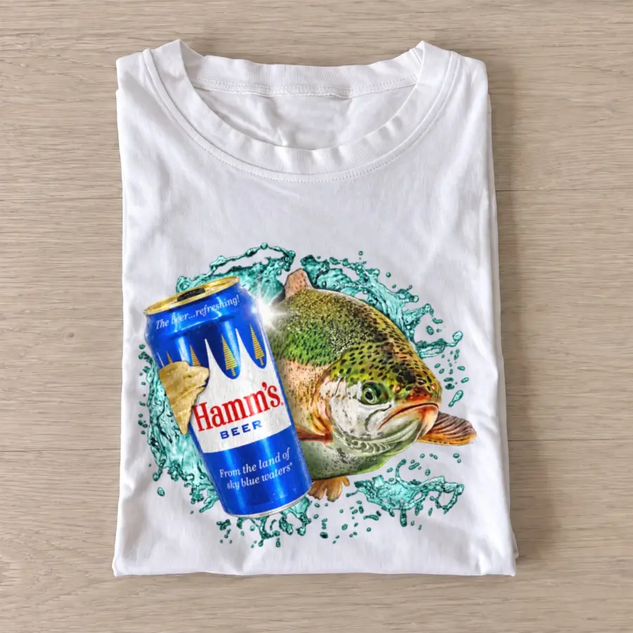 Blue lager trout t shirt white20blue lager trout.webp