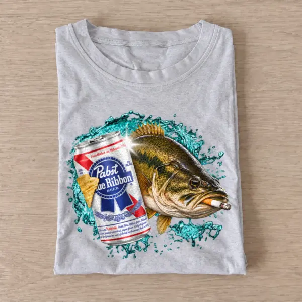 Blue ribbon bass smoke fishing t shirt gray20blue20ribbon20bass20smoke.webp