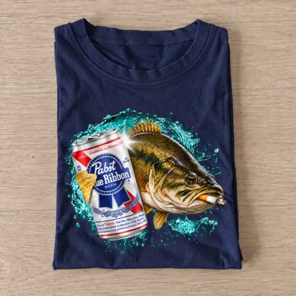 Blue ribbon bass smoke fishing t shirt navy20blue20ribbon20bass20smoke.webp