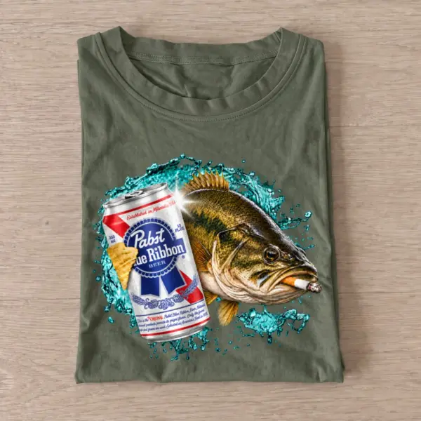 Blue ribbon bass smoke fishing t shirt olive20blue20ribbon20bass20smoke.webp
