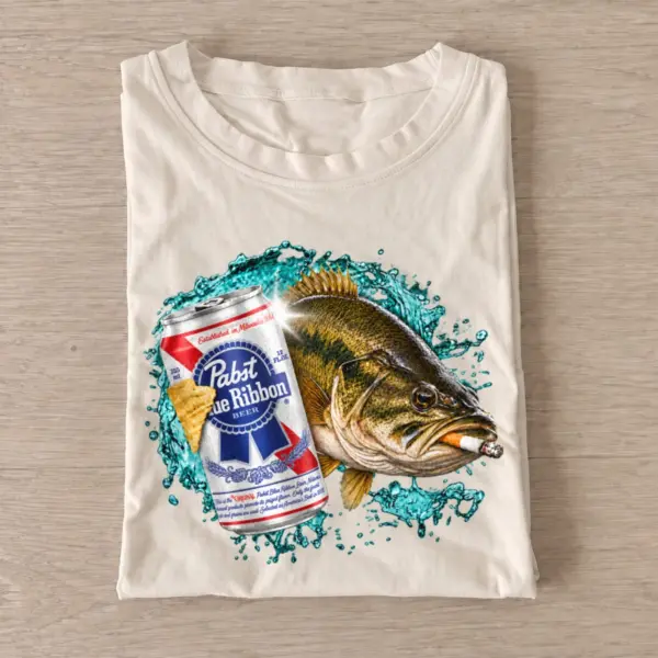 Blue ribbon bass smoke fishing t shirt sand20blue20ribbon20bass20smoke.webp