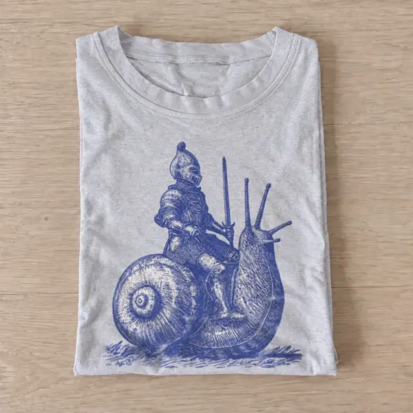 Blue snail knight graphic t shirt gray20blue snail knight.webp