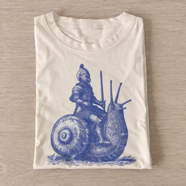 Blue snail knight graphic t shirt sand20blue snail knight.webp