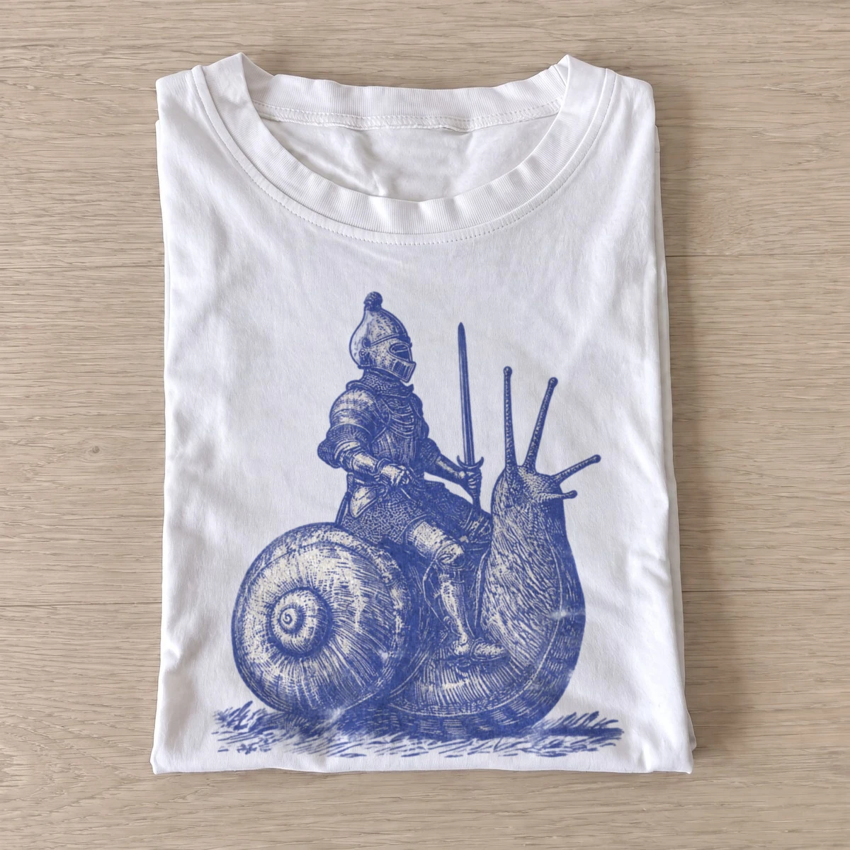 Blue snail knight graphic t shirt white20blue snail knight.webp