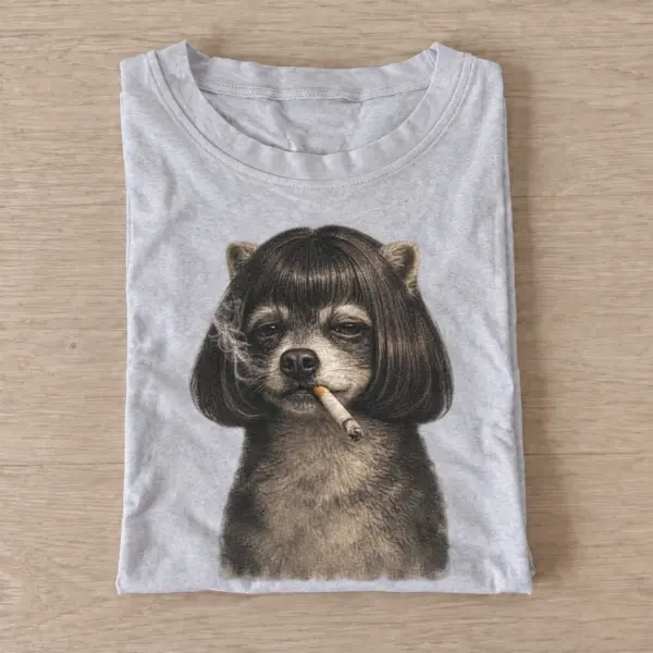 Bob haired smoking raccoon t shirt gray20bob haired raccoon.webp