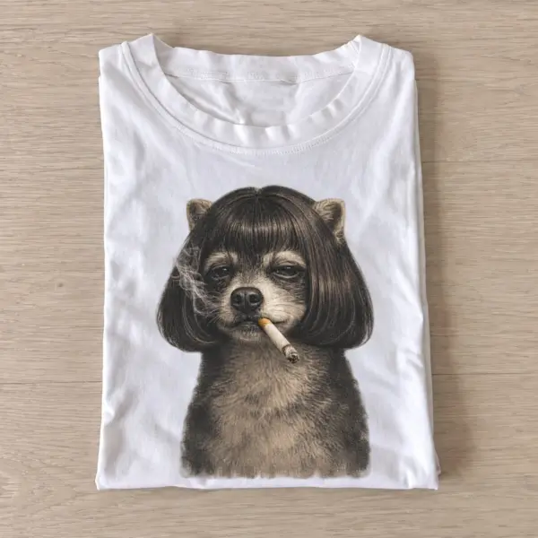 Bob haired smoking raccoon t shirt white20bob haired raccoon.webp