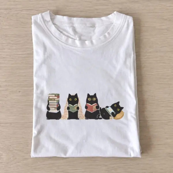 Book club cats t shirt white20book club cats.webp