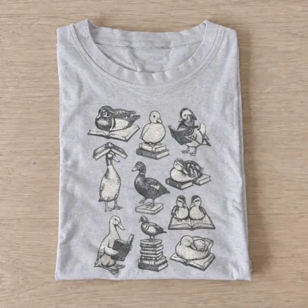 Bookish geese t shirt gray20bookish geese.webp