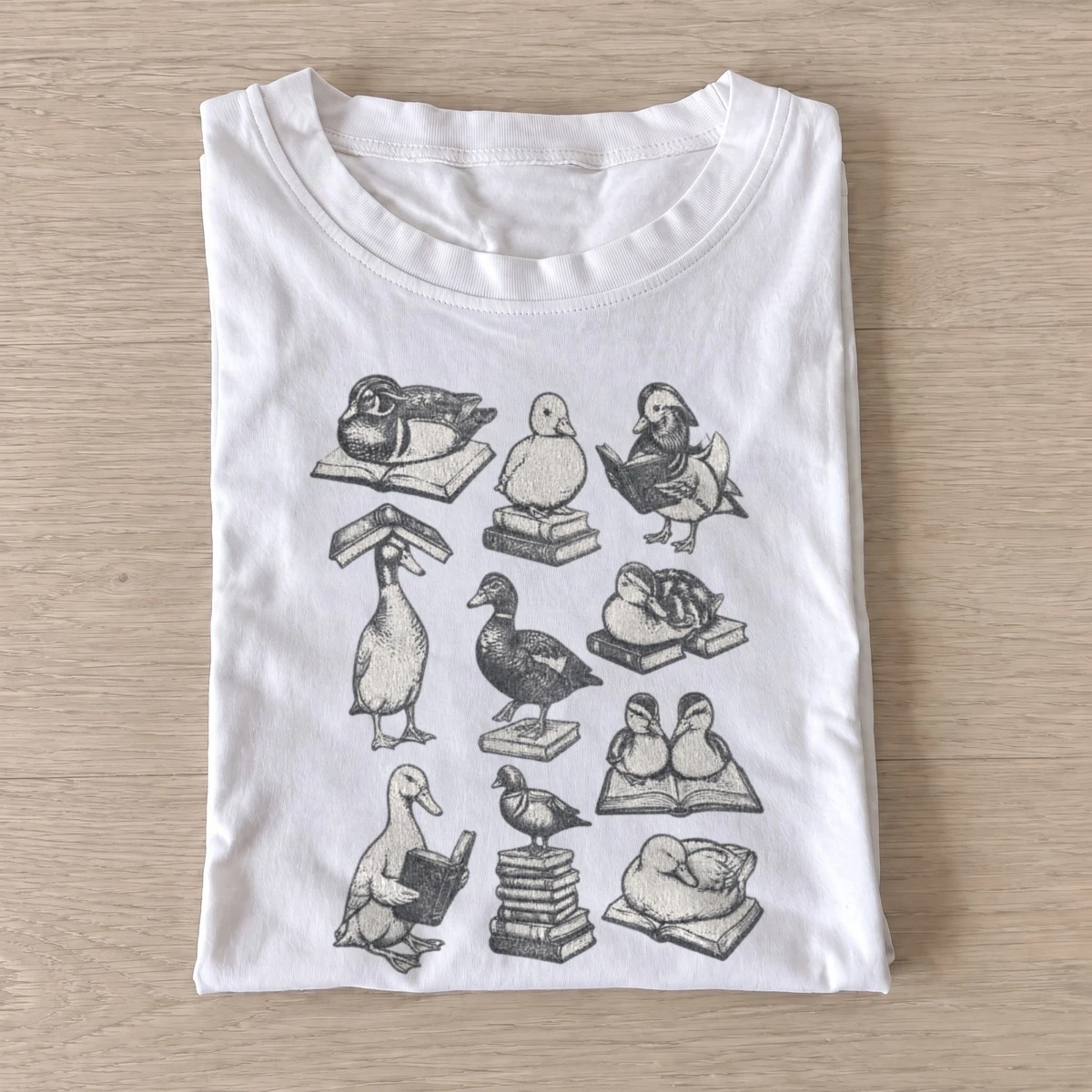 Bookish geese t shirt white20bookish geese.webp