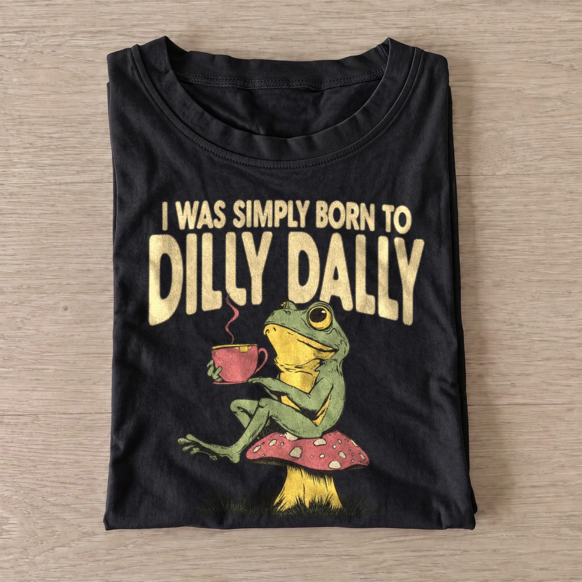 Born to dilly dally frog t shirt black20dilly dally frog.webp