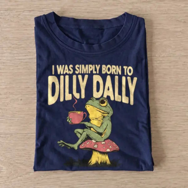 Born to dilly dally frog t shirt navy20dilly dally frog.webp