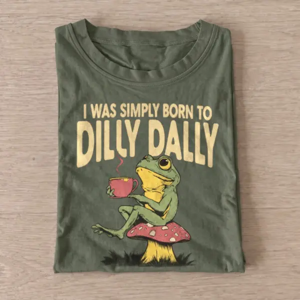 Born to dilly dally frog t shirt olive20dilly dally frog.webp