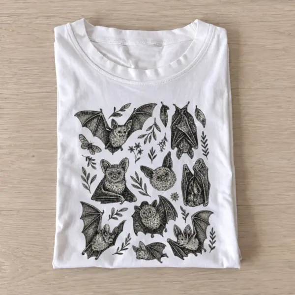 Botanical bat study t shirt white20botanical bat study.webp