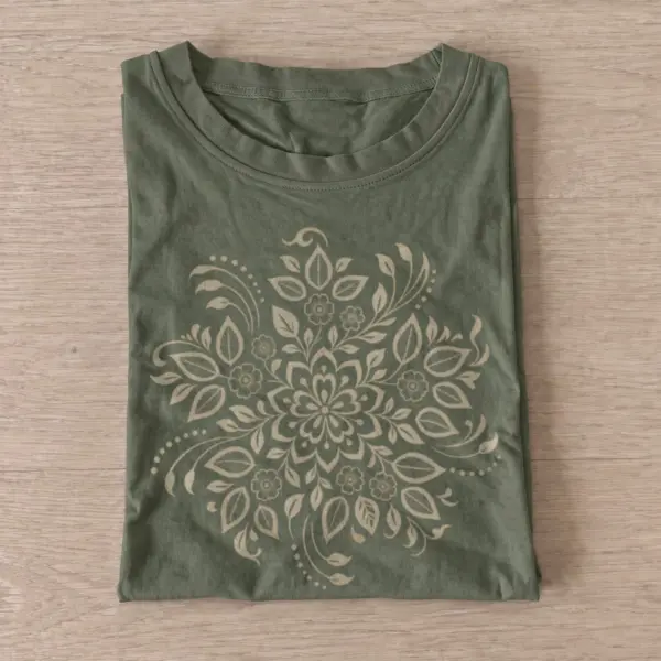 Botanical floral mandala t shirt olive20botanical mandala.webp