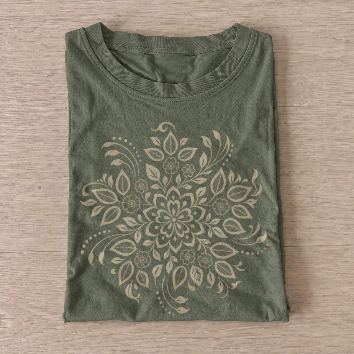 Botanical floral mandala t shirt olive20botanical mandala.webp