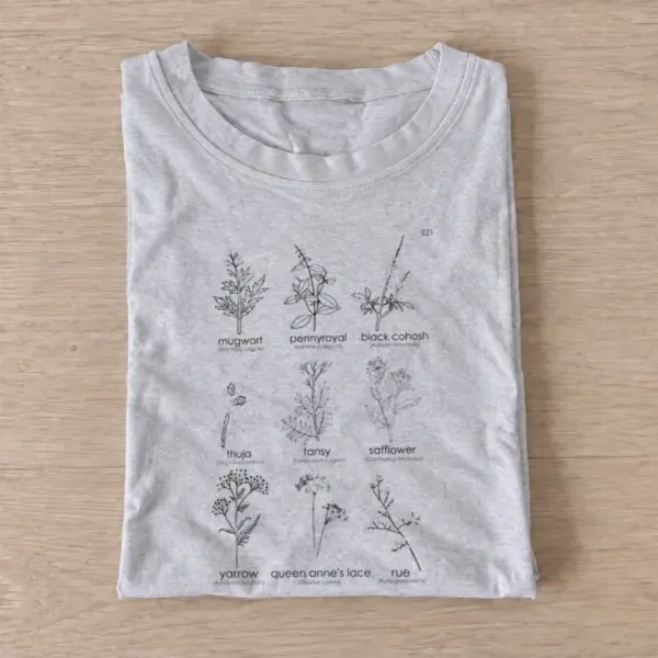 Botanical herb chart t shirt gray20botanical herb chart.webp