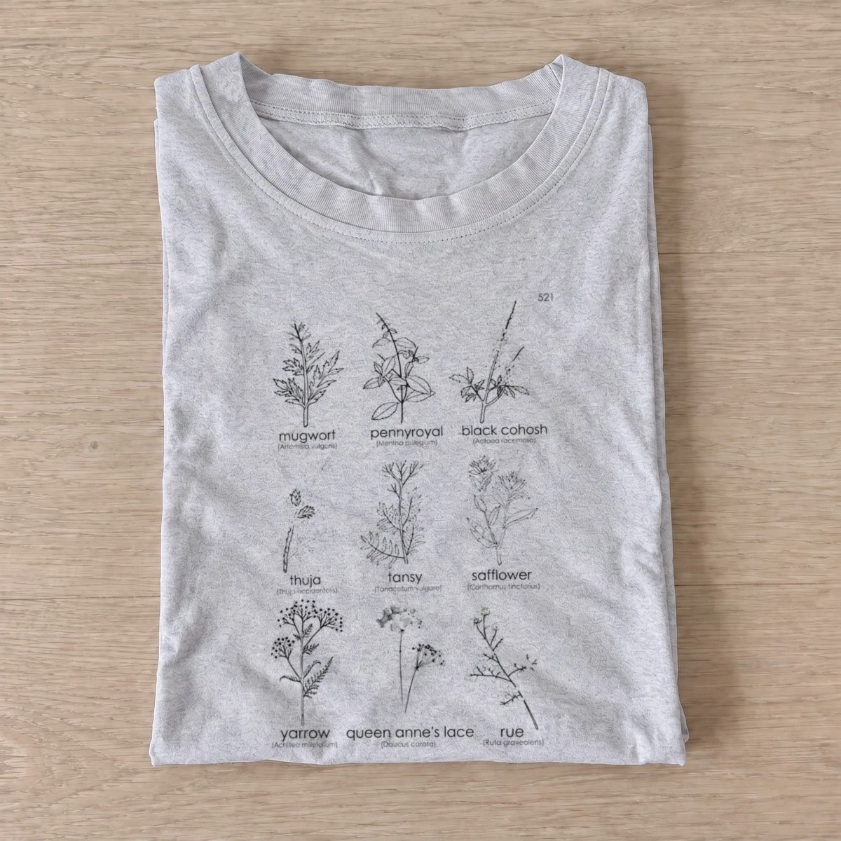 Botanical herb chart t shirt gray20botanical herb chart.webp