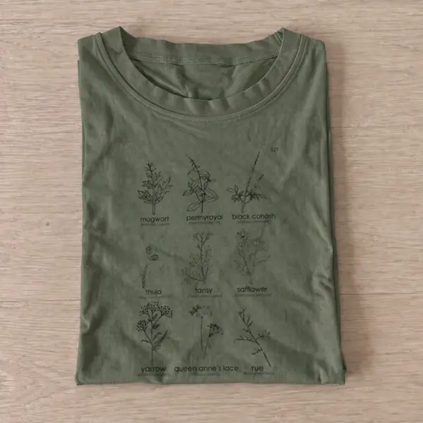Botanical herb chart t shirt olive20botanical herb chart.webp