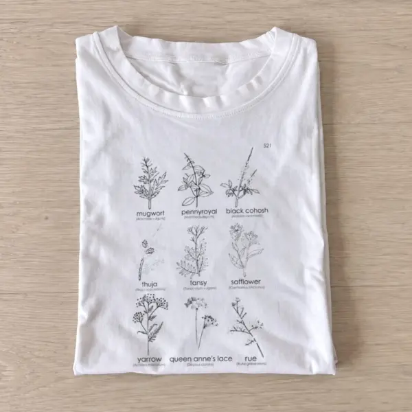 Botanical herb chart t shirt white20botanical herb chart.webp