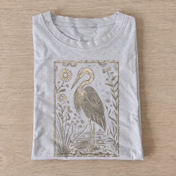 Botanical heron graphic t shirt gray20botanical heron.webp