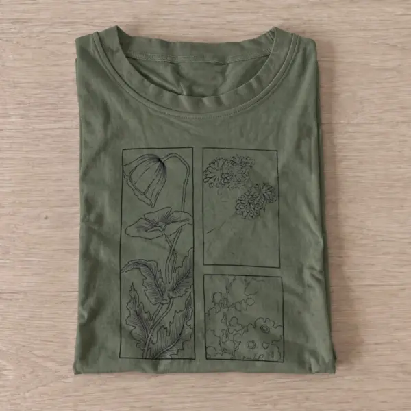 Botanical panel study t shirt olive20botanical panel study.webp