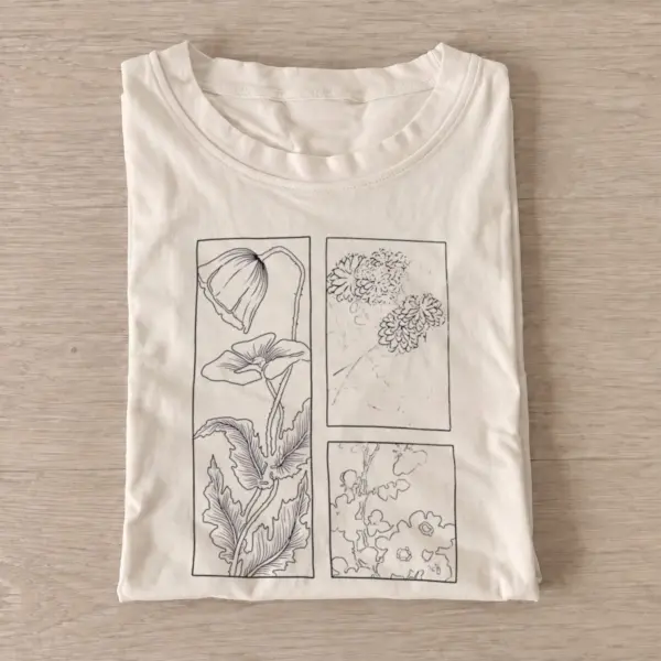 Botanical panel study t shirt sand20botanical panel study.webp