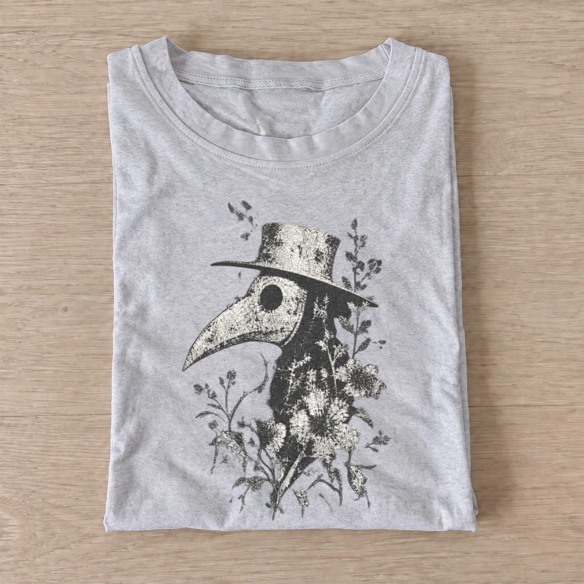 Botanical plague doctor t shirt gray20botanical plague doctor.webp