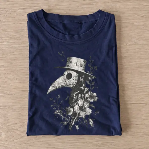 Botanical plague doctor t shirt navy20botanical plague doctor.webp