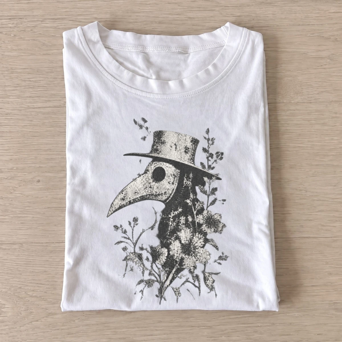 Botanical plague doctor t shirt white20botanical plague doctor.webp
