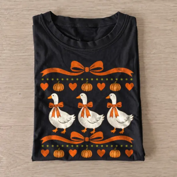 Bow tied autumn geese t shirt black20bow tied autumn geese.webp