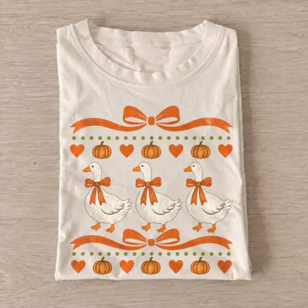 Bow tied autumn geese t shirt sand20bow tied autumn geese.webp