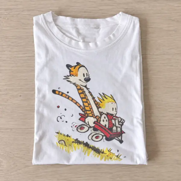 Boy and tiger wagon t shirt white20boy and tiger wagon.webp