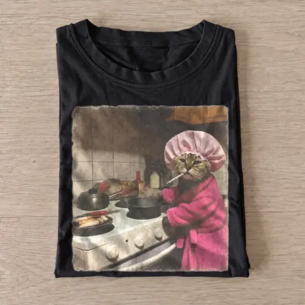 Breakfast chef cat t shirt black20breakfast chef cat.webp