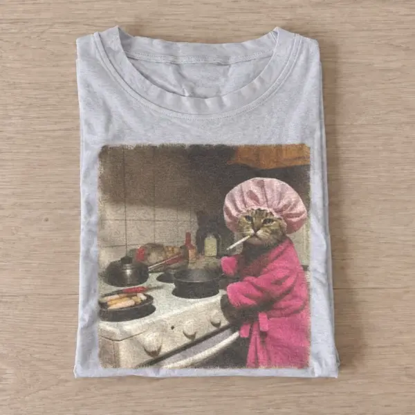 Breakfast chef cat t shirt gray20breakfast chef cat.webp
