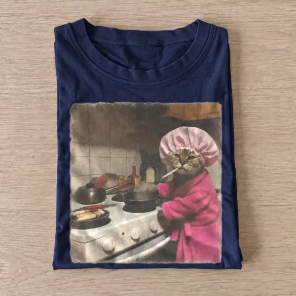 Breakfast chef cat t shirt navy20breakfast chef cat.webp