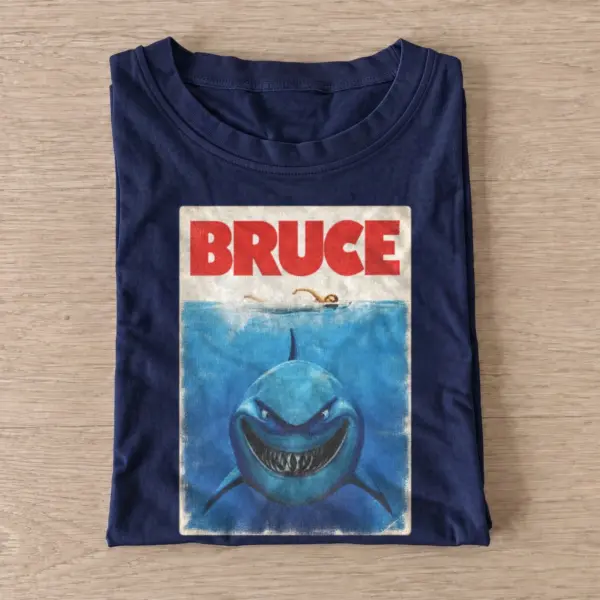 Bruce grinning shark graphic t shirt navy20grinning shark.webp