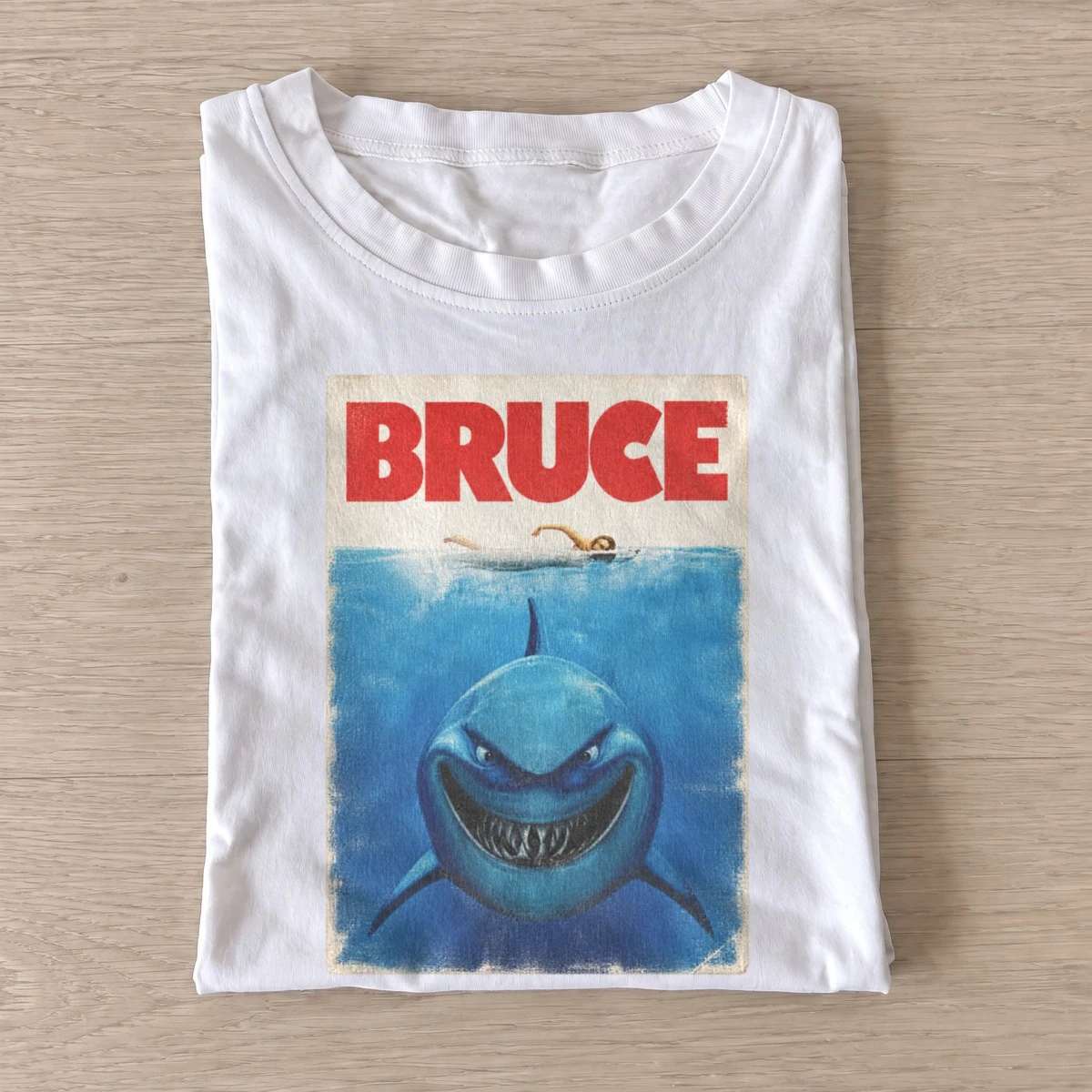Bruce grinning shark graphic t shirt white20grinning shark.webp