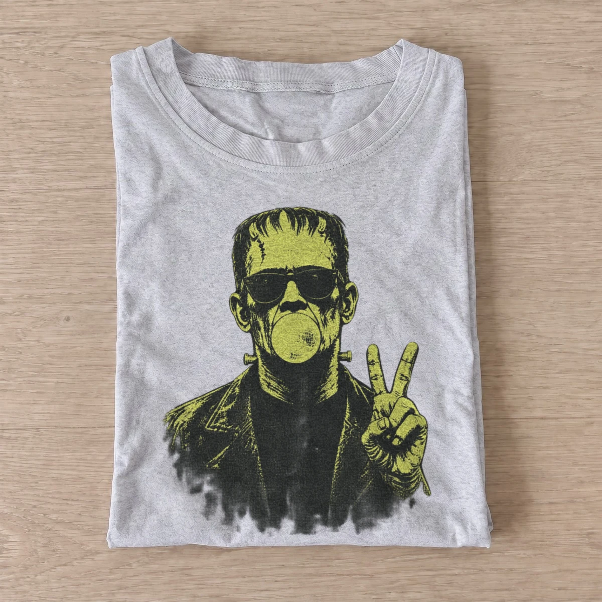 Bubblegum frankenstein peace sign t shirt gray20bubblegum monster.webp