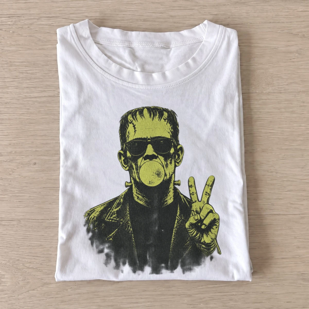 Bubblegum frankenstein peace sign t shirt white20bubblegum monster.webp