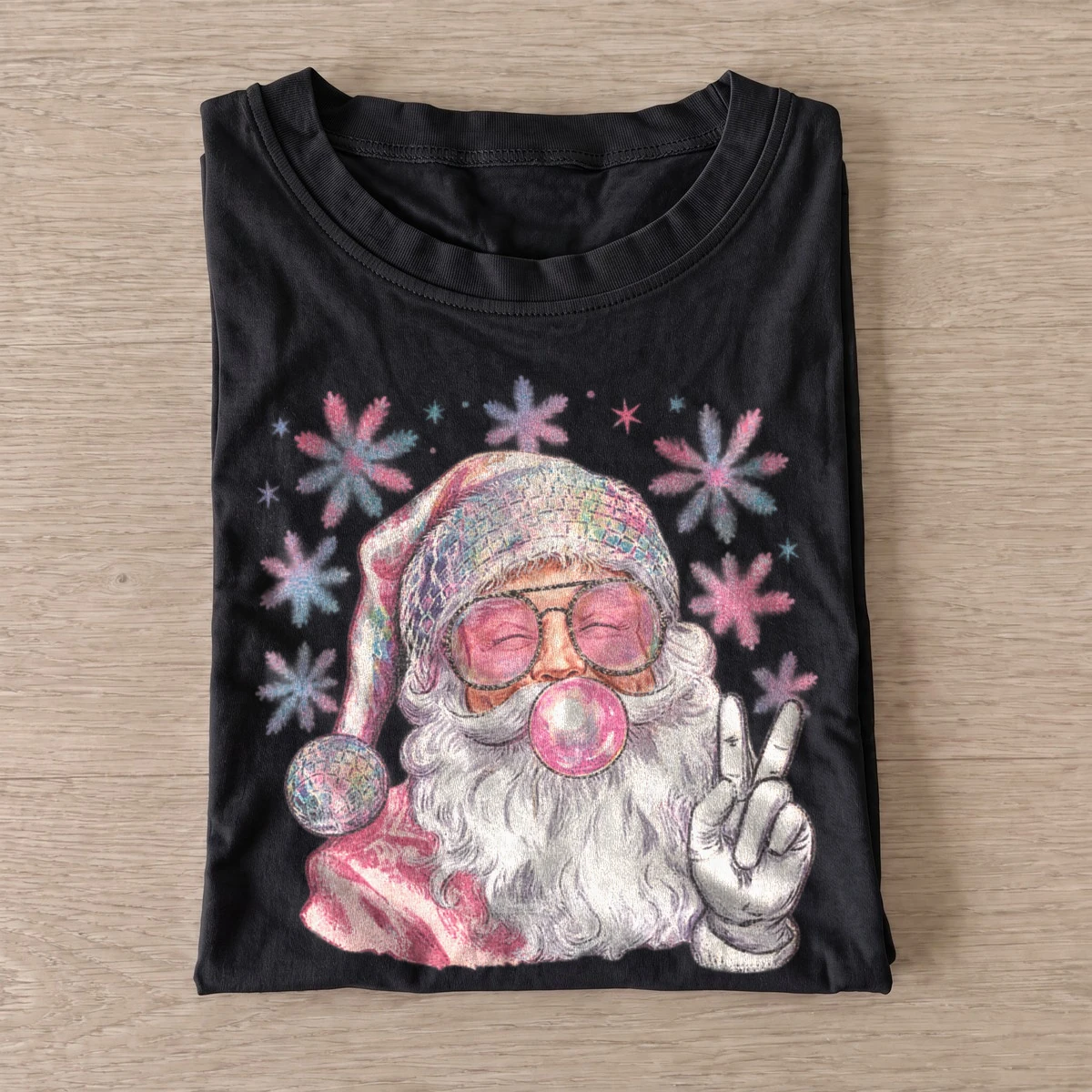 Bubblegum peace santa t shirt black20bubblegum peace santa.webp