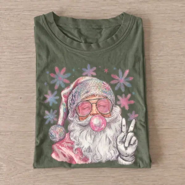 Bubblegum peace santa t shirt olive20bubblegum peace santa.webp