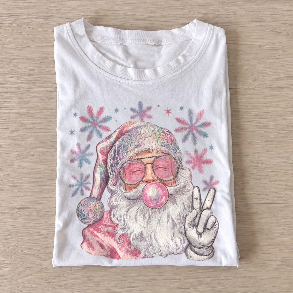 Bubblegum peace santa t shirt white20bubblegum peace santa.webp