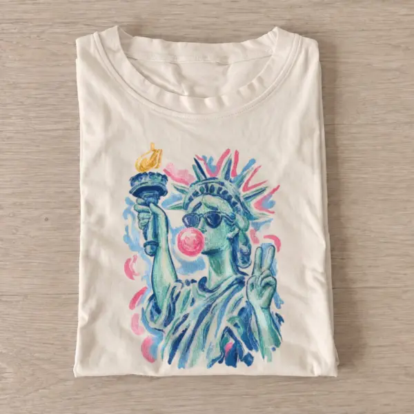 Bubblegum peace statue of liberty t shirt sand20bubblegum peace liberty.webp