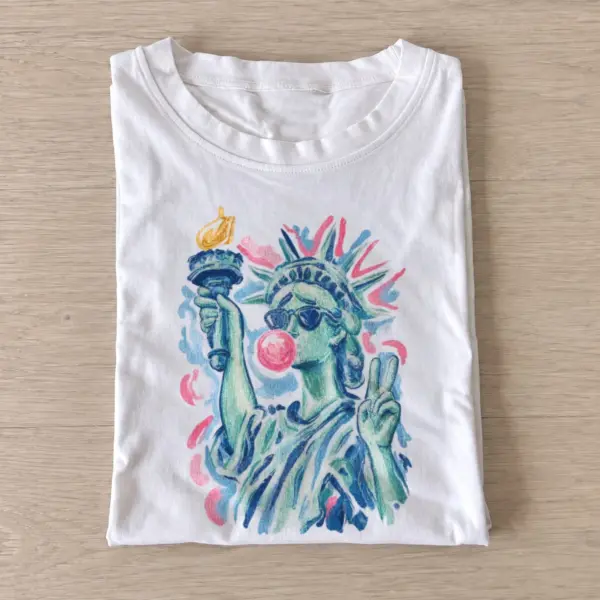 Bubblegum peace statue of liberty t shirt white20bubblegum peace liberty.webp