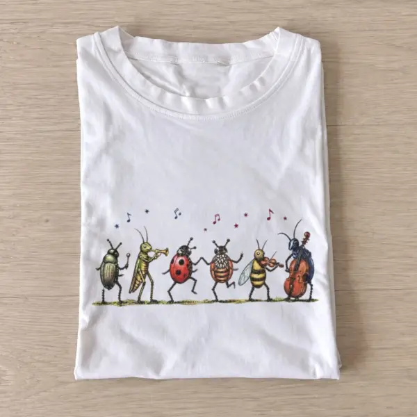Bug parade musical insects t shirt white20bug parade.webp