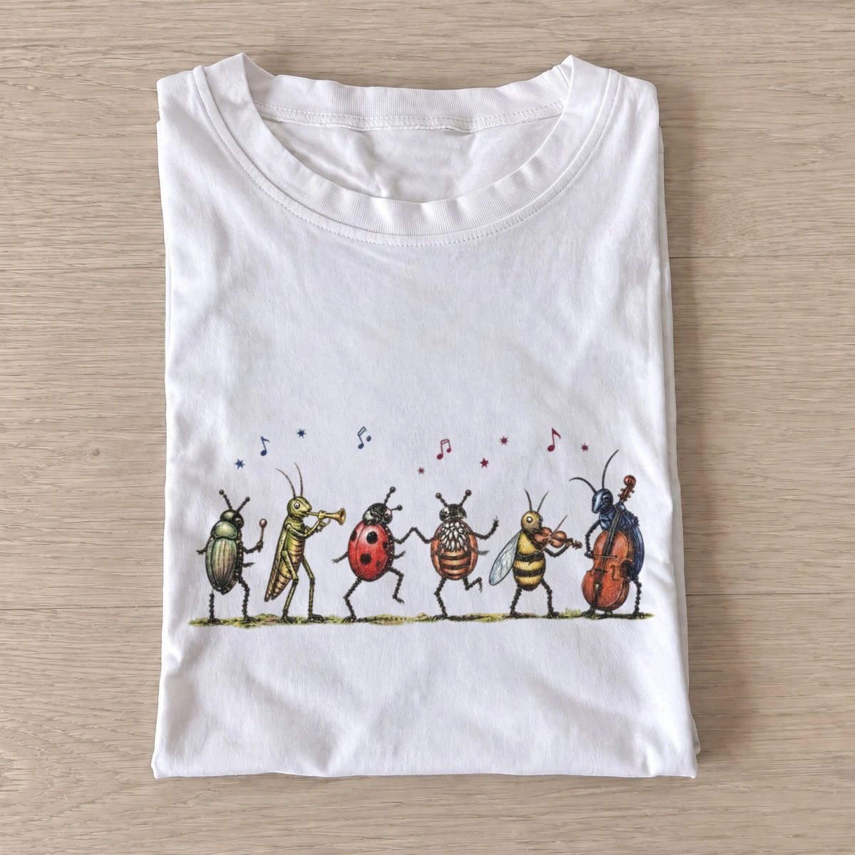 Bug parade musical insects t shirt white20bug parade.webp