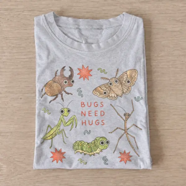 Bugs need hugs insect graphic t shirt gray20bugs need hugs.webp